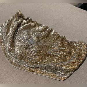 NBD Cream and Gold strapless top